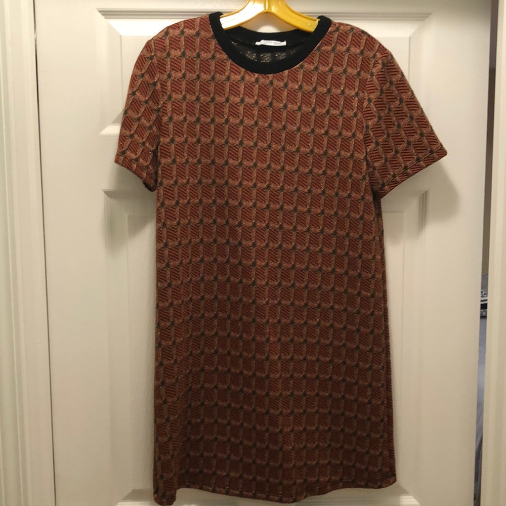 Zara printed mini shift dress